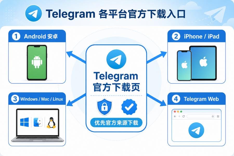 Telegram 官方应用下载页