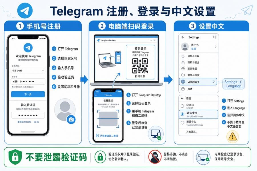 Telegram 中文语言包安全提醒
