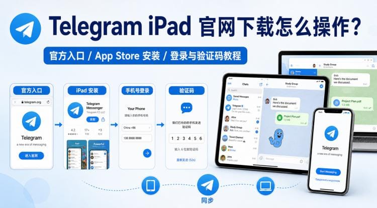 Telegram iPad 官网下载怎么操作?iPad 安装、登录与验证码教程