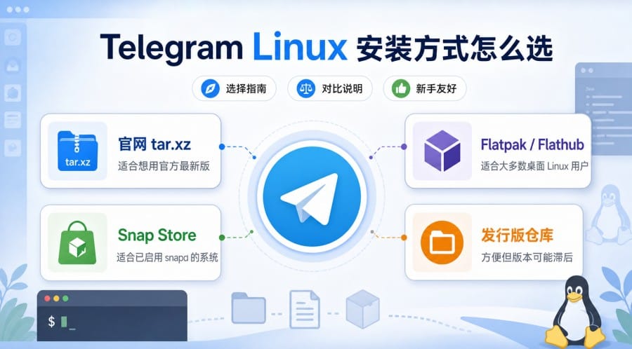 Telegram Linux 版怎么安装?官网 x64、Flatpak、Snap 方法整理 配图 3