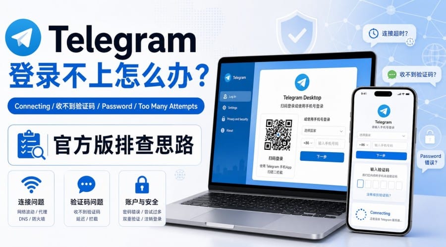 Telegram 登录不上怎么办