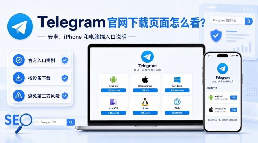 Telegram 官网下载页面怎么看?安卓、iPhone 和电脑端入口说明