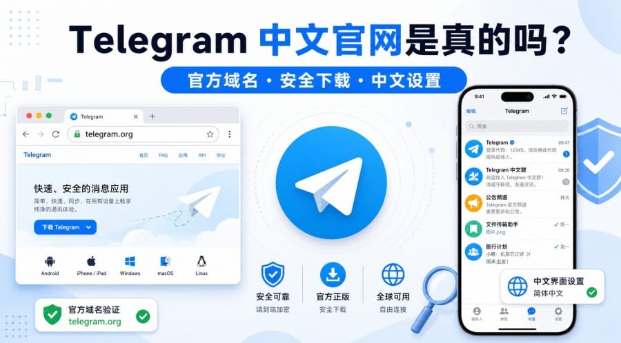 Telegram 中文官网是真的吗?官方域名、下载入口与中文设置辨别指南