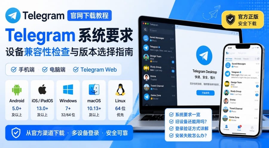Telegram 系统要求怎么查?官网下载前先看设备兼容性与版本选择