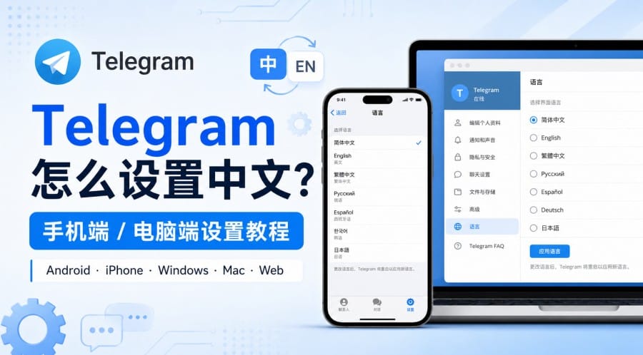 Telegram 怎么设置中文？手机、电脑与网页版操作步骤