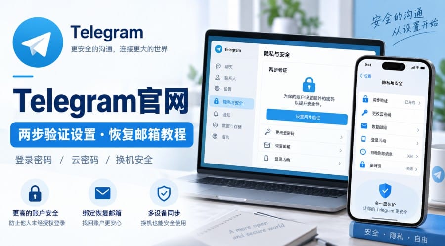 Telegram 两步验证怎么设置？官网说明与恢复邮箱教程